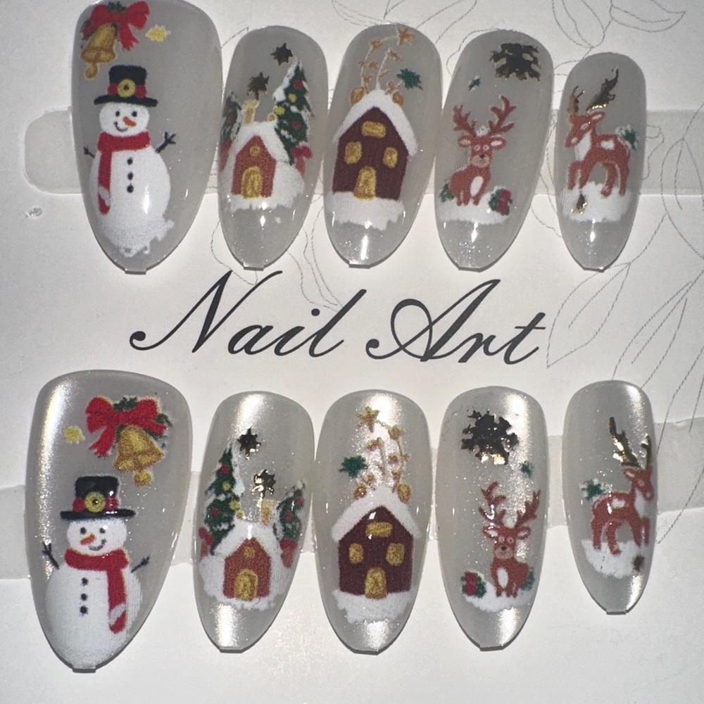 Festive Holiday Nail Art Set - Silver and Red